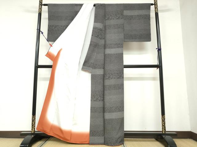 平和屋着物○江戸小紋 百柄 横段花鳥文 正絹 逸品 DAAZ7842ud