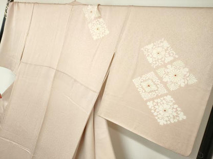 平和屋着物●訪問着　駒刺繍　花菱文　金彩　正絹　逸品　DAAZ7843ud
