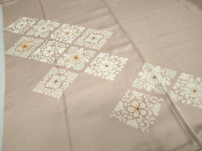 平和屋着物●訪問着　駒刺繍　花菱文　金彩　正絹　逸品　DAAZ7843ud
