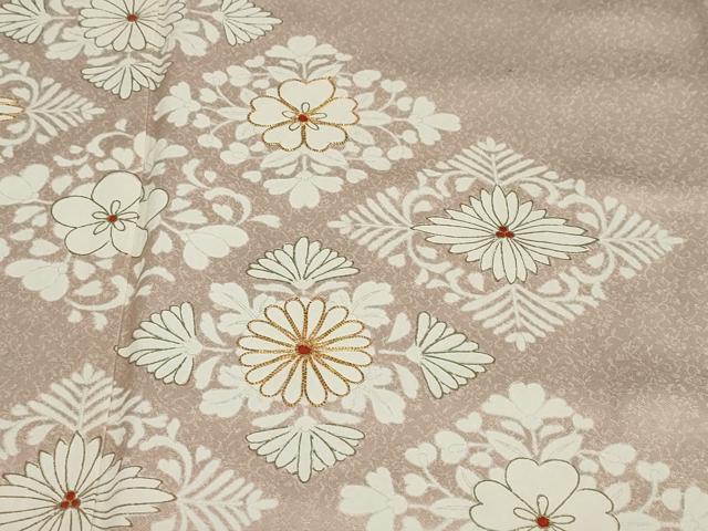 平和屋着物○訪問着 駒刺繍 花菱文 金彩 正絹 逸品 DAAZ7843ud