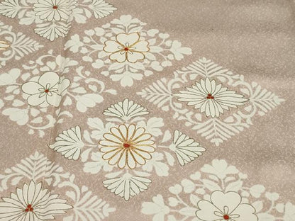平和屋着物●訪問着　駒刺繍　花菱文　金彩　正絹　逸品　DAAZ7843ud