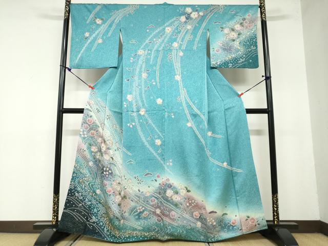 平和屋着物●訪問着　辻が花　暈し染め　金彩　正絹　逸品　DAAZ7844ud 平和屋着物○訪問着 辻が花 暈し染め 金彩 正絹 逸品 DAAZ7844ud