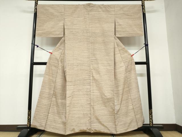 平和屋着物●上質な紬　横段文　正絹　逸品　DAAZ7854ud 平和屋着物○上質な紬 横段文 正絹 逸品 DAAZ7854ud