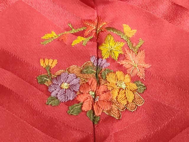 平和屋着物○豪華振袖 草花地紋 紅海老茶色 正絹 逸品DAAZ7859ud