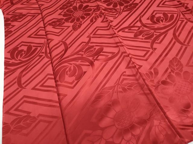 平和屋着物○豪華振袖 草花地紋 紅海老茶色 正絹 逸品DAAZ7859ud