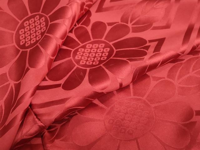 平和屋着物●豪華振袖　草花地紋　紅海老茶色　正絹　逸品DAAZ7859ud 平和屋着物○豪華振袖 草花地紋 紅海老茶色 正絹 逸品DAAZ7859ud