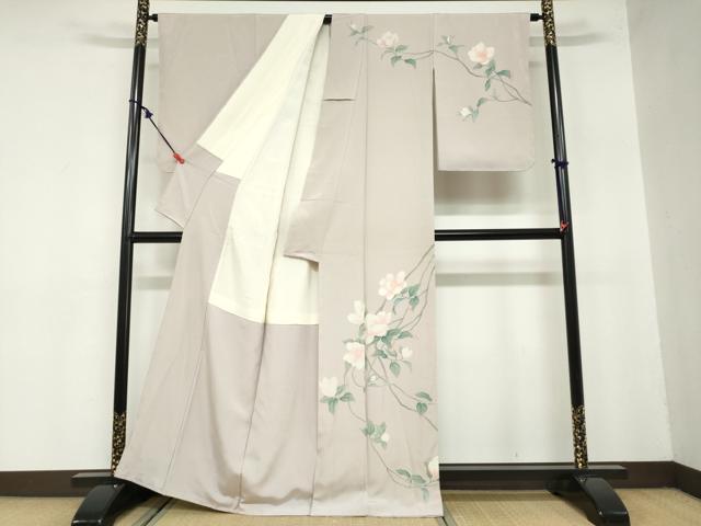 平和屋着物○訪問着 友禅 作家物 草花文 正絹 逸品 未使用 DAAZ7867ud