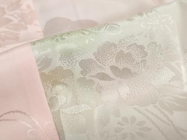 平和屋着物○振袖用長襦袢 無双仕立て 御所車扇面草花地紋 暈し染め