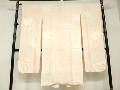 平和屋着物●振袖用長襦袢　袷　雲取り舞葉地紋　暈し染め　正絹　逸品　未使用　DAAZ7885ud