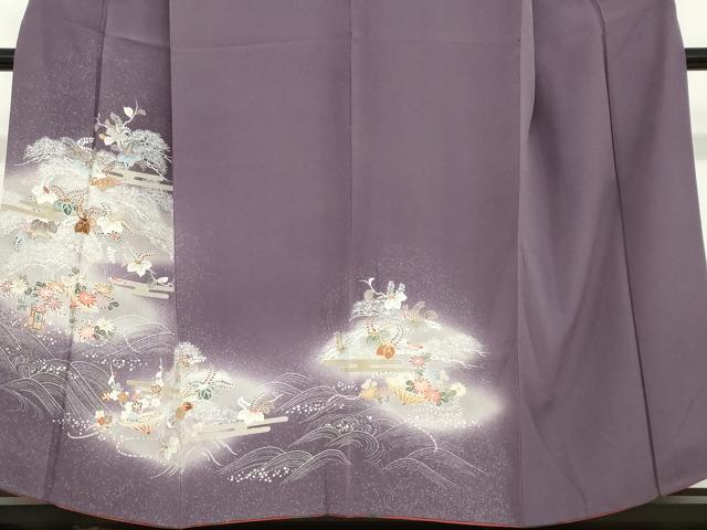 平和屋着物●訪問着　立波草花文　暈し染め　金彩　正絹　逸品　DAAZ7901ud