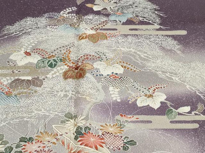 平和屋着物●訪問着　立波草花文　暈し染め　金彩　正絹　逸品　DAAZ7901ud