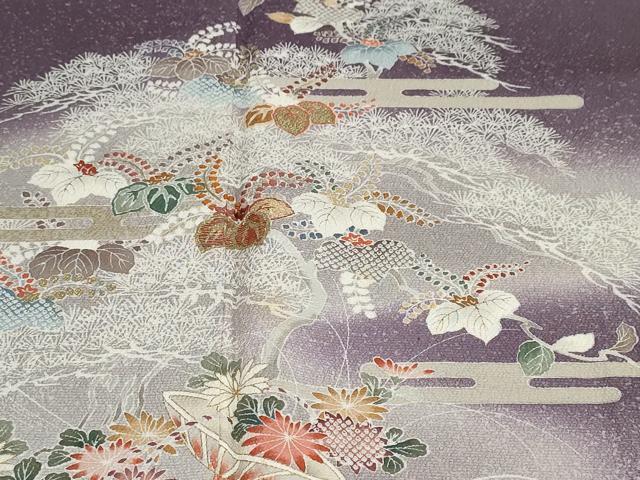 平和屋着物●訪問着　立波草花文　暈し染め　金彩　正絹　逸品　DAAZ7901ud