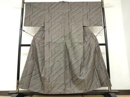 平和屋着物●本場大島紬　9マルキ　抽象文様　正絹　逸品　DAAZ7911ud