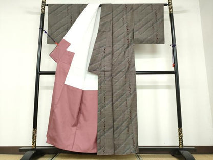 平和屋着物●本場大島紬　9マルキ　抽象文様　正絹　逸品　DAAZ7911ud