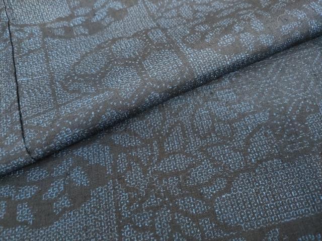 平和屋着物●結城紬 100亀甲 吉祥草花文 正絹 逸品 DAAZ7917ud