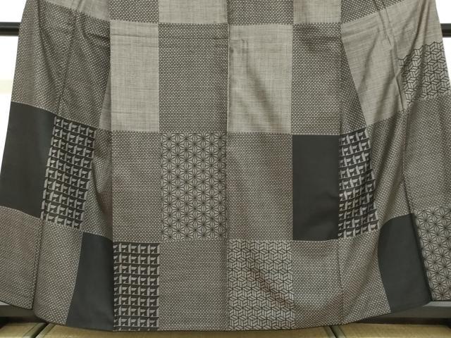 平和屋着物●本場大島紬　訪問着　9マルキ　幾何学文様　正絹　逸品　DAAZ7926ud