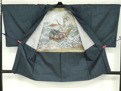 平和屋着物●男性 本場大島紬 アンサンブル 100亀甲 総詰め 正絹 逸品 DAAZ7951ud