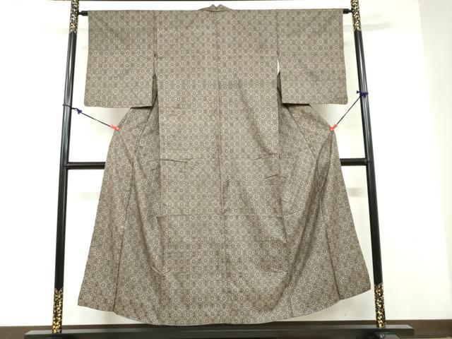 平和屋着物●本場大島紬　割り込み絣　抽象文様　正絹　逸品　DAAZ7956ud