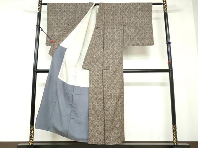 平和屋着物●本場大島紬　割り込み絣　抽象文様　正絹　逸品　DAAZ7956ud