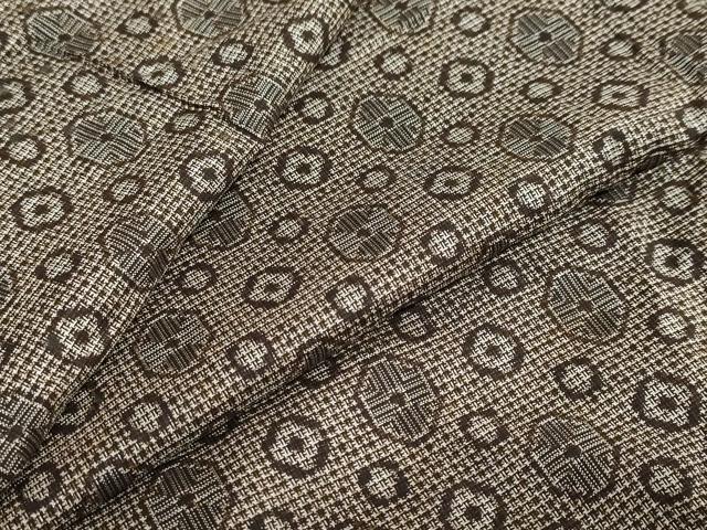 平和屋着物○本場大島紬 割り込み絣 抽象文様 正絹 逸品 DAAZ7956ud