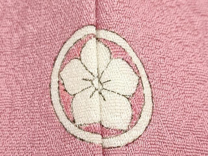 平和屋着物●上質な色無地　草花地紋　長春色　正絹　逸品　DAAZ7959ud