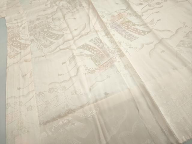 平和屋着物●振袖用長襦袢　無双仕立て　几帳草花地紋　暈し染め　正絹　逸品　DAAZ7963ud