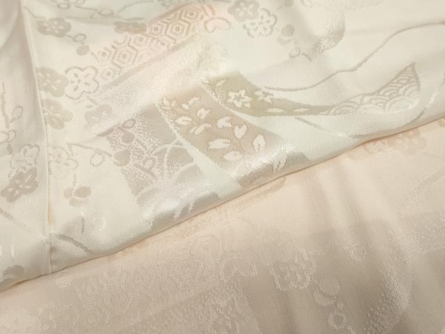 平和屋着物●振袖用長襦袢　無双仕立て　几帳草花地紋　暈し染め　正絹　逸品　DAAZ7963ud