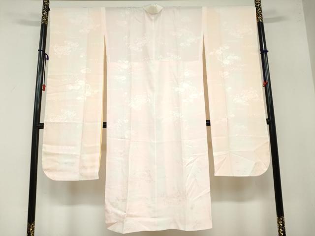 平和屋着物●振袖用長襦袢　無双仕立て　草花地紋　半衿刺繍　正絹　逸品　DAAZ7964ud