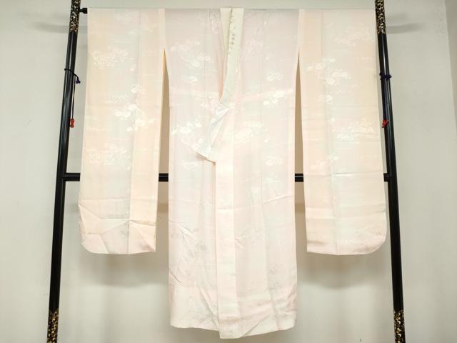 平和屋着物●振袖用長襦袢　無双仕立て　草花地紋　半衿刺繍　正絹　逸品　DAAZ7964ud