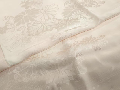 平和屋着物●振袖用長襦袢　無双仕立て　草花地紋　半衿刺繍　正絹　逸品　DAAZ7964ud