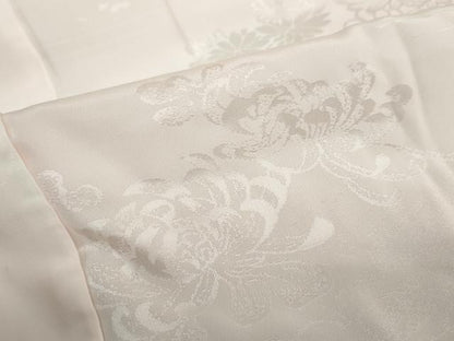 平和屋着物●振袖用長襦袢　無双仕立て　草花地紋　半衿刺繍　正絹　逸品　DAAZ7964ud