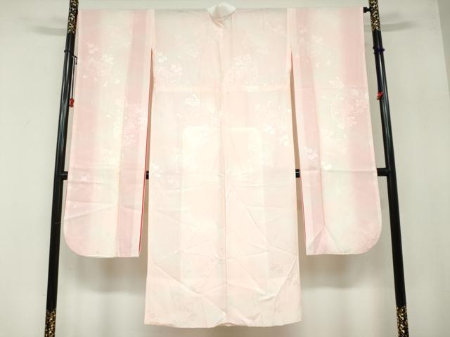 平和屋着物●振袖用長襦袢　無双仕立て　鼓草花地紋　暈し染め　正絹　逸品　DAAZ7966ud