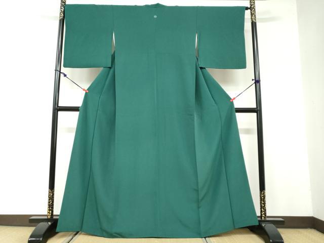 平和屋着物●上質な色無地　鉄色　正絹　逸品　DAAZ7975ud