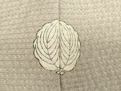 平和屋着物●上質な色無地　作家物　草木染　白橡色　正絹　逸品　未使用　DAAZ7978ud