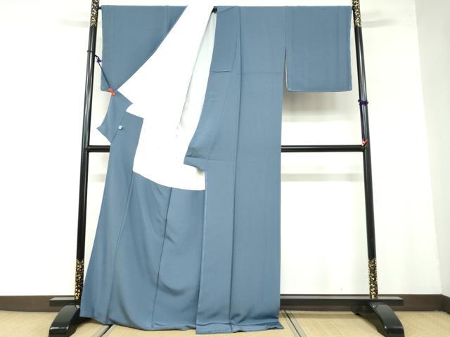 平和屋着物●上質な色無地　水色　ロング丈　正絹　逸品　未使用　CABE2165yc 平和屋着物○上質な色無地 伊と幸 松岡姫 承華縮緬 淡藤色 反端付き