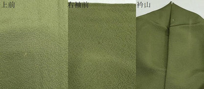 平和屋着物●上質な色無地　草色　正絹　逸品　DAAZ7984ud