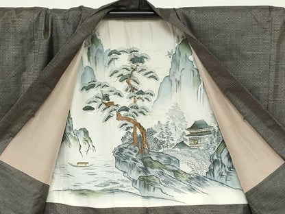 平和屋着物●男性　本場大島紬　アンサンブル　100亀甲　総詰め　正絹　逸品　DAAZ7992ud