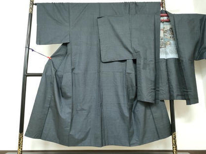 平和屋着物●男性　本場大島紬　アンサンブル　80亀甲　総詰め　反端付き　正絹　逸品　DAAZ7993ud