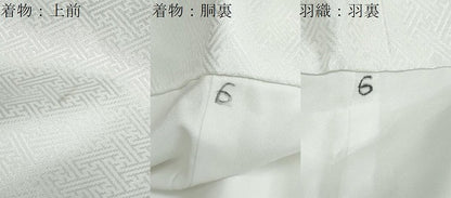 平和屋着物●男性　色紋付　長羽織セット　紗綾型地紋　白色　キングサイズ　洗える着物　DAAZ7995ud