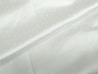 平和屋着物●男性　色紋付　長羽織セット　紗綾型地紋　白色　キングサイズ　洗える着物　DAAZ7995ud