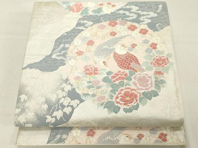 平和屋着物◎六通柄袋帯　道長花鳥丸文　金銀糸　正絹　逸品　DAAZ8079cd