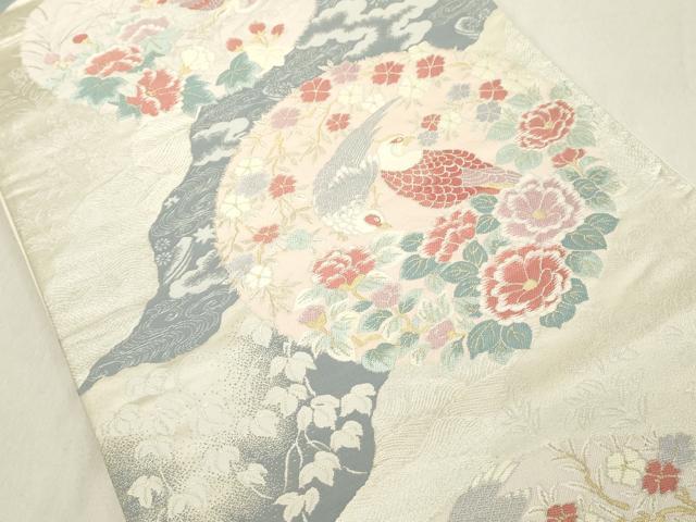 平和屋着物◎六通柄袋帯　道長花鳥丸文　金銀糸　正絹　逸品　DAAZ8079cd