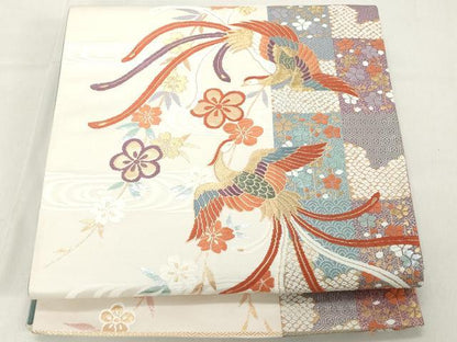 平和屋着物◎六通柄袋帯　唐織　鳳凰花文　金銀糸　正絹　逸品　DAAZ8100cd