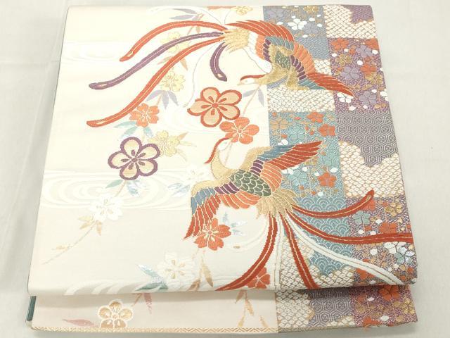 平和屋着物◎六通柄袋帯　唐織　鳳凰花文　金銀糸　正絹　逸品　DAAZ8100cd