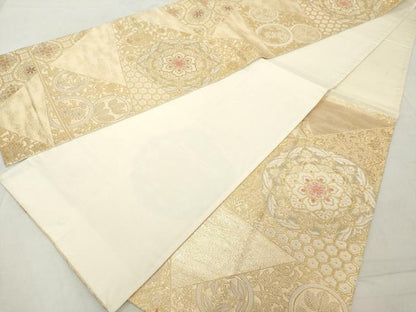 平和屋着物◎六通柄袋帯　唐織　切嵌正倉院花文　金糸　正絹　逸品　DAAZ8102cd