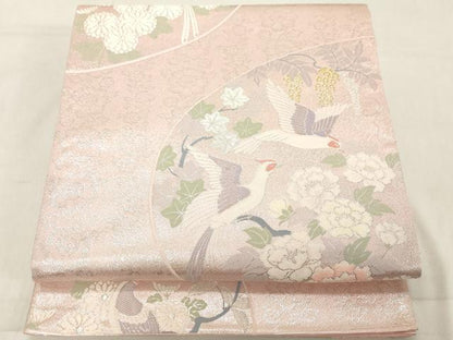 平和屋着物◎六通柄袋帯　花鳥文　金銀糸　正絹　逸品　DAAZ8111cd