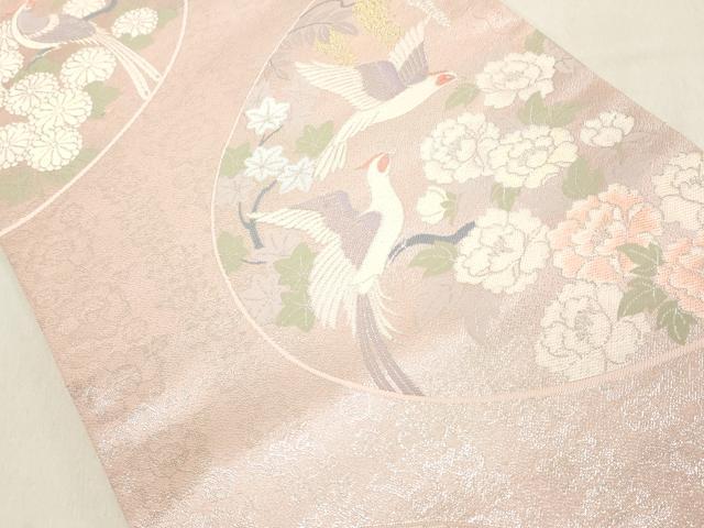 平和屋着物◎六通柄袋帯　花鳥文　金銀糸　正絹　逸品　DAAZ8111cd