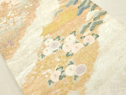 平和屋着物◎六通柄袋帯　四季煌彩文　金銀糸　引箔　正絹　逸品　DAAZ8112cd