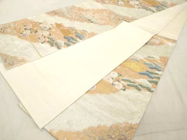 平和屋着物◎六通柄袋帯　四季煌彩文　金銀糸　引箔　正絹　逸品　DAAZ8112cd