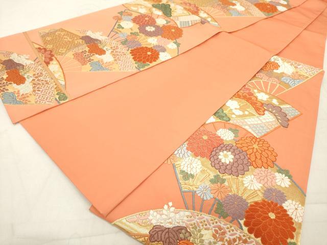 平和屋着物◎六通柄袋帯　唐織　扇面吉祥花文　金銀糸　正絹　逸品　DAAZ8130cd